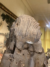 Grand Christ en bois sculpt&eacute; et polychrom&eacute;, Italie, 16&egrave;me