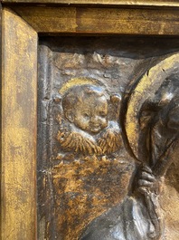 An Italian polychrome stucco relief with Madonna with Child, possibly Florence, 16/17th C.