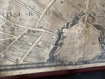 Michel Etienne Turgot (1690-1751): Map of Paris, engraved on paper and mounted on wooden frames, ca. 1739