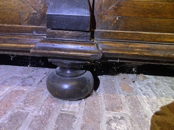 A Flemish ebonised and oak wooden four-door cabinet, 17th C.