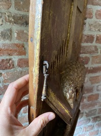 A gilt wooden tabernacle door depicting The Lamb of the Apocalypse, 17/18th C.