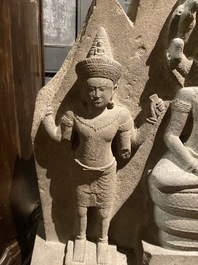 A large Khmer-style stone carving, Cambodia