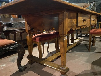 A South German walnut refectory table, 18th C.