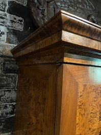 A Dutch mahogany and rootwood veneer cabinet, The Netherlands, 19th C.