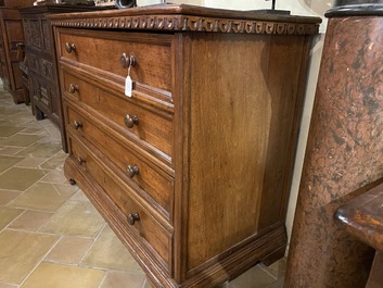 A walnut four-drawer commode, 19th C.