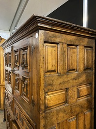 An English Jacobean-style four-door cabinet, 19th C.