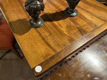 A South German walnut refectory table, 18th C.