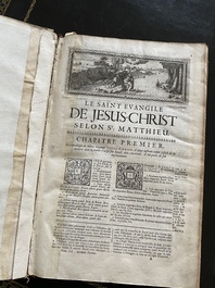 Antoine de Vitre, '&lsquo;La sainte bible traduite en Fran&ccedil;ois, le latin de la vulgate &agrave; c&ocirc;t&eacute;...', 2 vol., Li&egrave;ge, 1701