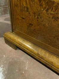 A Dutch mahogany and rootwood veneer cabinet, The Netherlands, 19th C.