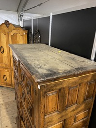 An English Jacobean-style four-door cabinet, 19th C.