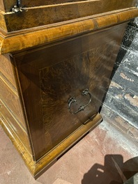 A Dutch mahogany and rootwood veneer cabinet, The Netherlands, 19th C.