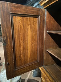 A Dutch mahogany and rootwood veneer cabinet, The Netherlands, 19th C.