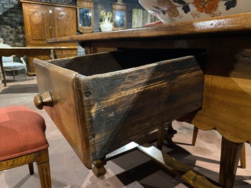 A South German walnut refectory table, 18th C.