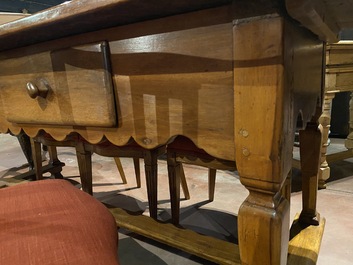 A South German walnut refectory table, 18th C.