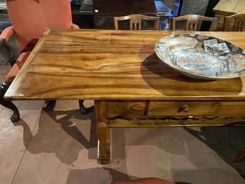 A South German walnut refectory table, 18th C.