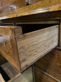 A Dutch mahogany and rootwood veneer cabinet, The Netherlands, 19th C.