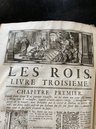Antoine de Vitre, '&lsquo;La sainte bible traduite en Fran&ccedil;ois, le latin de la vulgate &agrave; c&ocirc;t&eacute;...', 2 vol., Li&egrave;ge, 1701