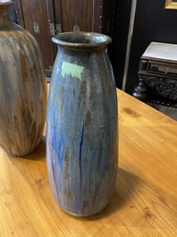 Four polychrome glazed stoneware vases, a.o. Roger Gu&eacute;rin and Edgard Aubry, 20th C.