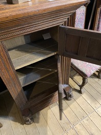 A gothic oak two-door cupboard with linenfold panels, Northern Germany, 16th C.