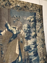 A large Flemish wall tapestry with most probably Thomas Aquinas, 17th C.