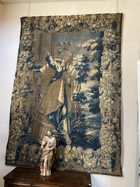 A large Flemish wall tapestry with most probably Thomas Aquinas, 17th C.