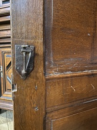 A Flemish wooden renaissance five-door cupboard, 17th C.