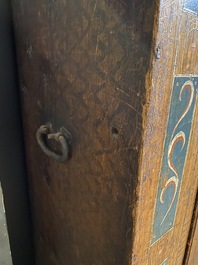 Une armoire &agrave; une porte en pin polychrome, Allemagne, 18/19&egrave;me