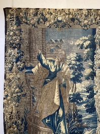 A large Flemish wall tapestry with most probably Thomas Aquinas, 17th C.