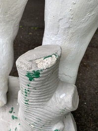 A white painted concrete sculpture of Apollo, 20th C.