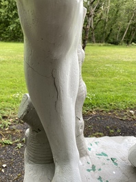 A white painted concrete sculpture of Apollo, 20th C.