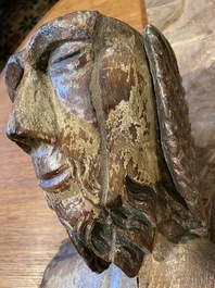 Christ en bois sculpt&eacute; et polychrom&eacute;, probablement Espagne, 15&egrave;me