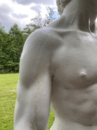 A white painted concrete sculpture of Apollo, 20th C.