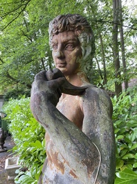 A large cast iron garden sculpture of Apollo, 20th C.