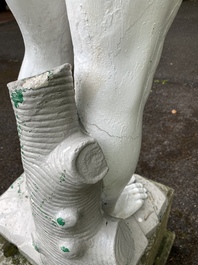 A white painted concrete sculpture of Apollo, 20th C.