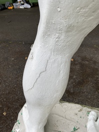 A white painted concrete sculpture of Apollo, 20th C.