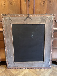 A finely carved gilt wooden mirror, probably Italy, 17/18th C.