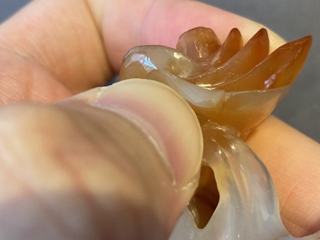 Two Chinese Cultural Revolution figures of girls in agate and malachite