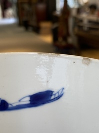 Two Chinese blue and white dishes, Chenghua mark, Kangxi