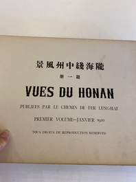 Een Chinese medaille van verdienste 1e klas, het toekenningsdocument uit 1918 en het boek: Vues du Honan, 1920