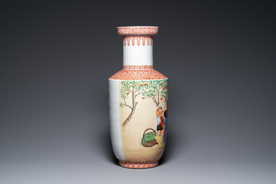 Two Chinese vases with Cultural Revolution design, signed Zhang Jian 章鑒 and dated 1968 and 1969