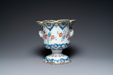 A polychrome Brussels faience jardini&egrave;re, 18th C.