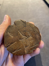 Luohan souriant en bois de bambou sculpt&eacute;, Chine, 18&egrave;me