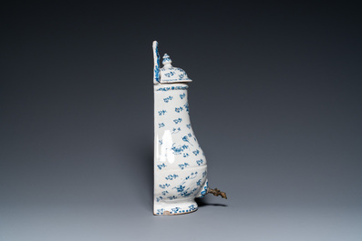 A blue and white Brussels faience fountain with basin, 18th C.