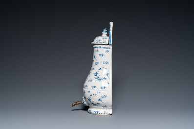 A blue and white Brussels faience fountain with basin, 18th C.