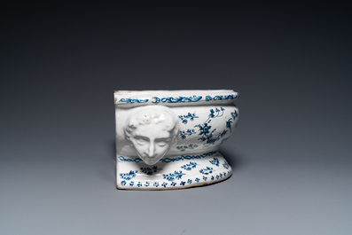 A blue and white Brussels faience fountain with basin, 18th C.
