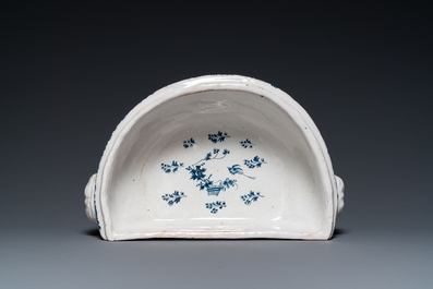 A blue and white Brussels faience fountain with basin, 18th C.