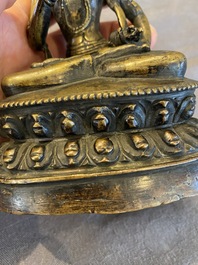 A Sino-Tibetan bronze Tara with vajra, 17th C.