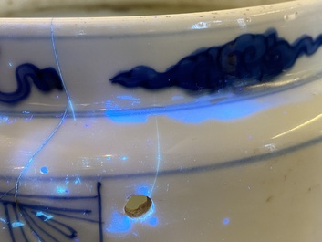 A Chinese blue and white 'Eight Immortals of the Wine Cup' (飲中八仙) bowl, Kangxi