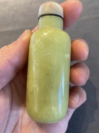 A Chinese yellow jade snuff bottle, Qing