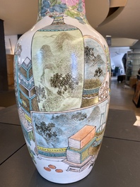 Vase en porcelaine de Chine qianjiang cai &agrave; d&eacute;cor d'antiquit&eacute;s, sign&eacute; Fang Jiazhen 方家珍, 19&egrave;me